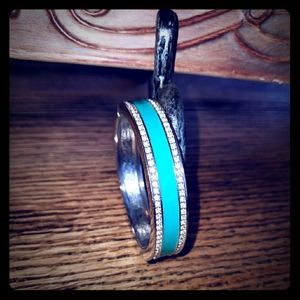 Ann Taylor Turquoise & Silver Bangle Bracelet